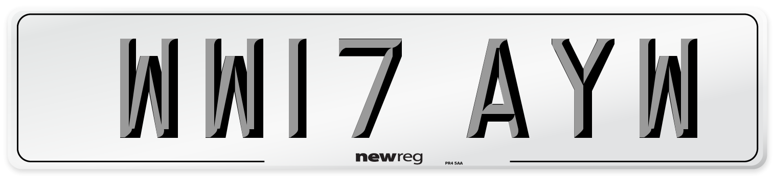 WW17 AYW Number Plate from New Reg